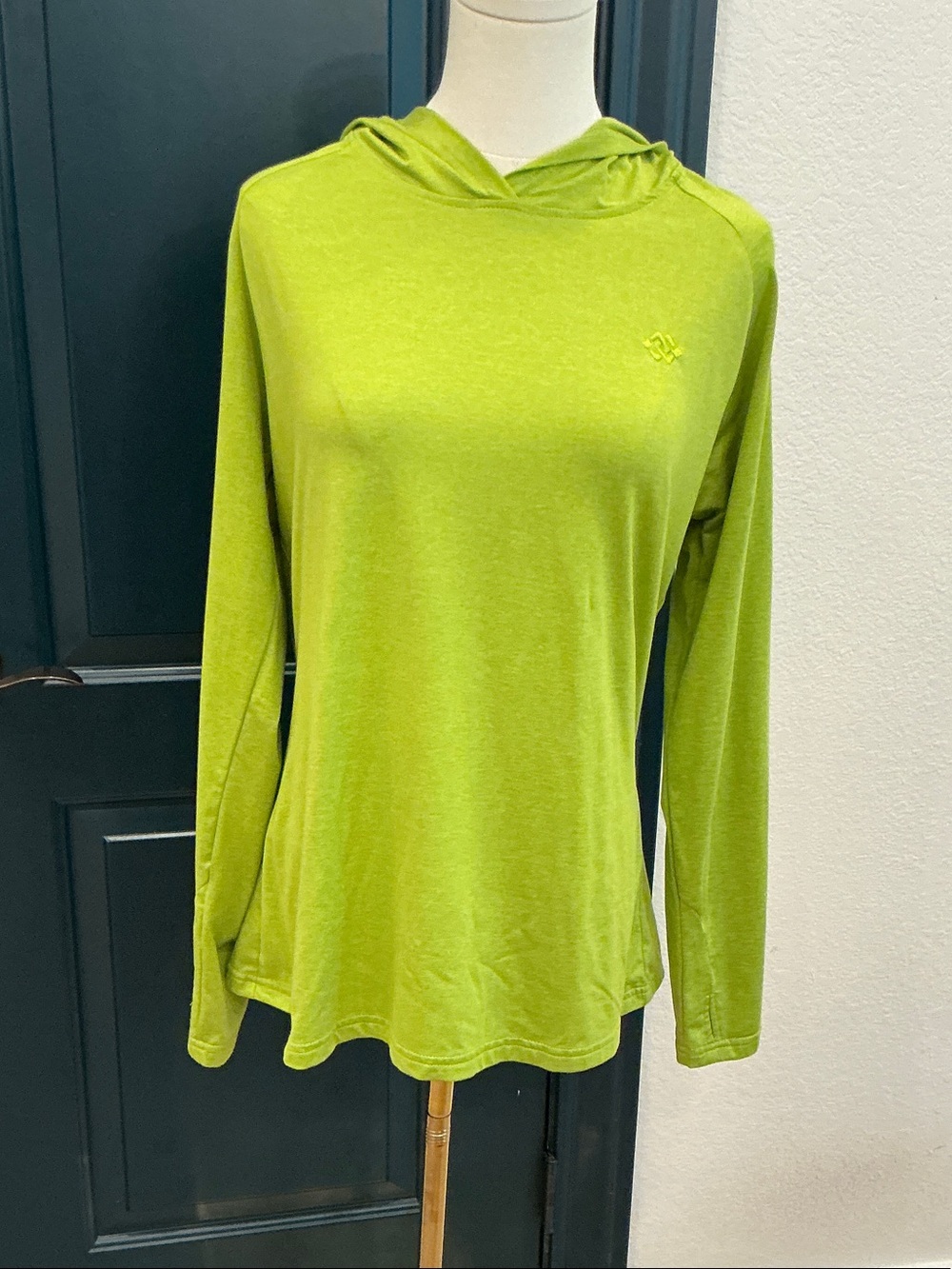 Women's Lightweight Hooded Long-Sleeve Top in Lime Green